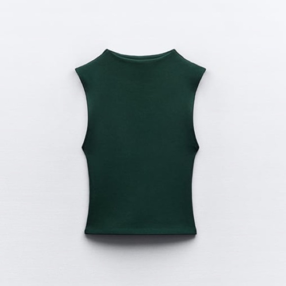 ZARA Sleeveless Mock Neck Top